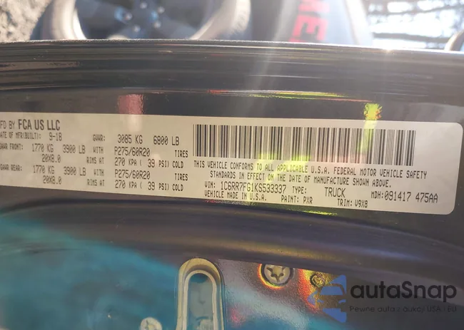 1C6RR7FG1KS533337: 44125592