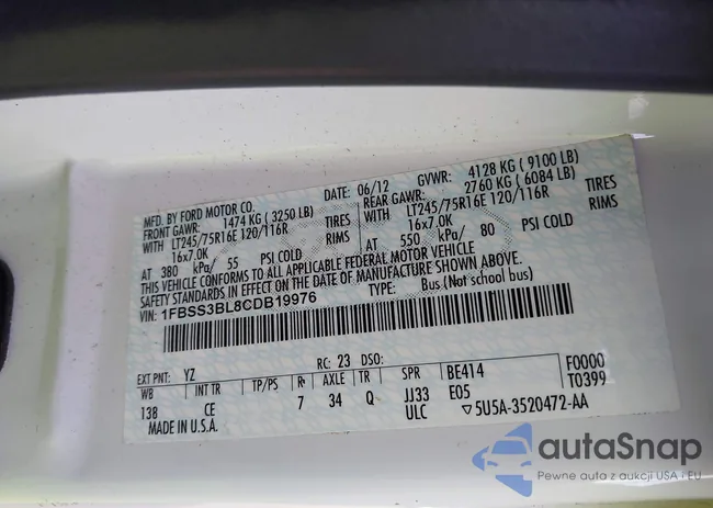 1FBSS3BL8CDB19976: 44125752