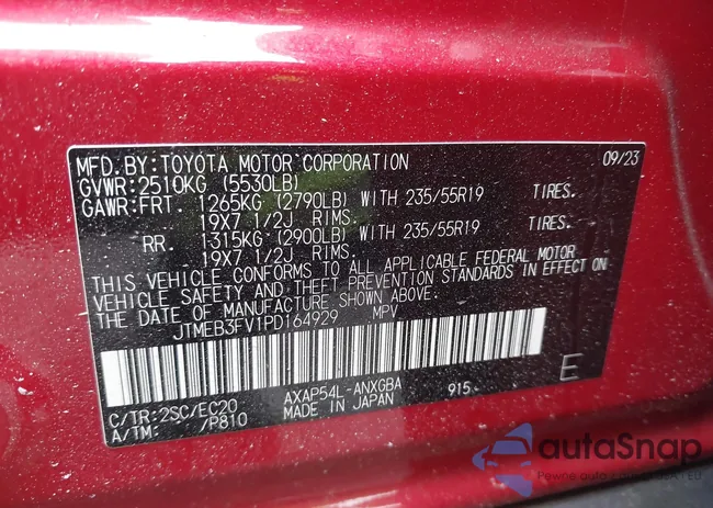 JTMEB3FV1PD164929: 44125829