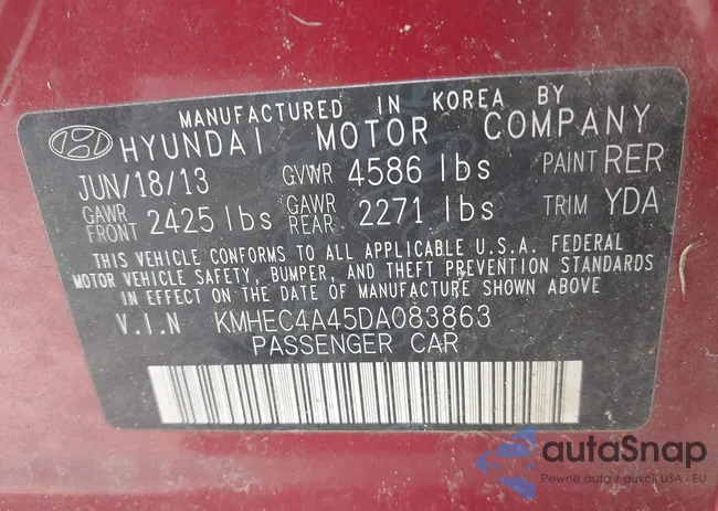 KMHEC4A45DA083863: 44125837