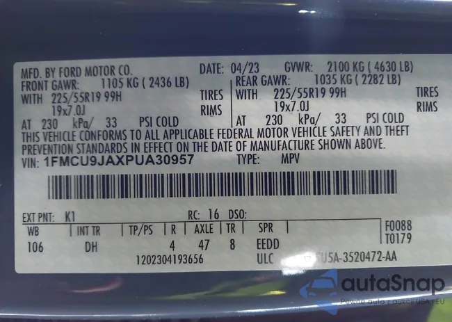 1FMCU9JAXPUA30957: 44125904