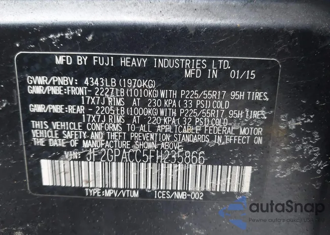 JF2GPACC5FH235866: 44125990