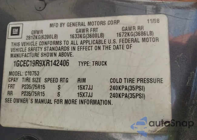 1GCEC19R9XR142406: 44126030