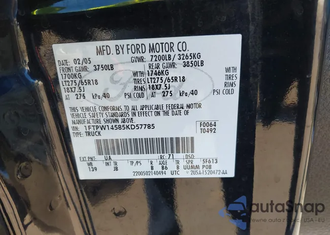 1FTPW14585KD57785: 44126039