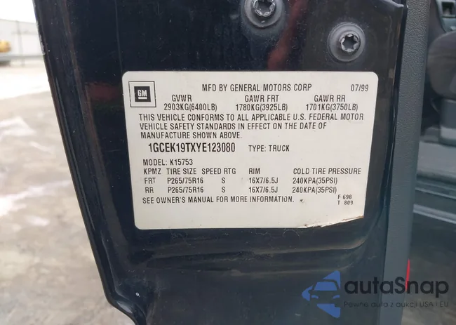 1GCEK19TXYE123080: 44125182