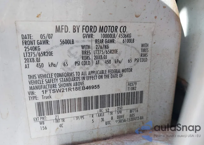 1FTSW21R18EB46955: 44125197