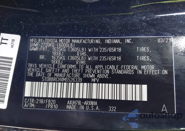 5TDBBRCHXMS526339: 44125333