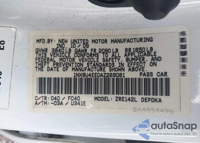 1NXBU4EE0AZ269081: 44125335