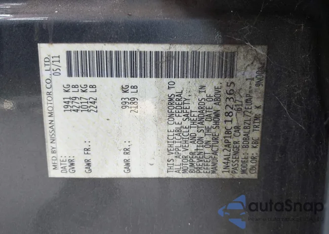 1N4AL2AP1BC182365: 44125442