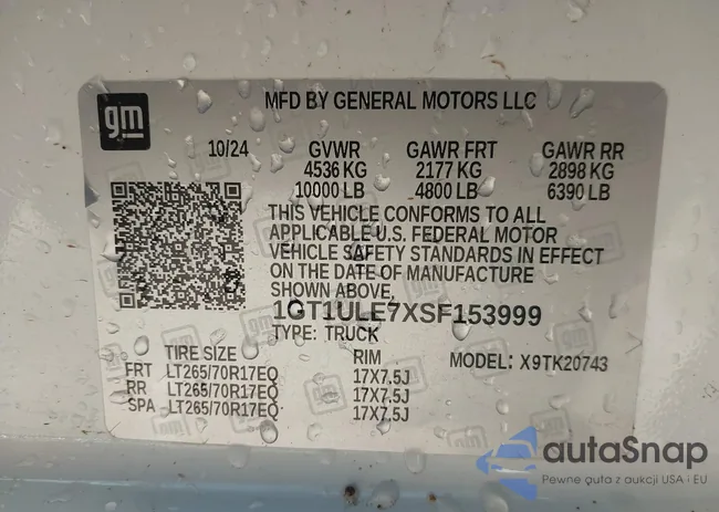 1GT1ULE7XSF153999: 44126498