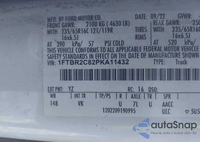 1FTBR2C82PKA11432: 44126499