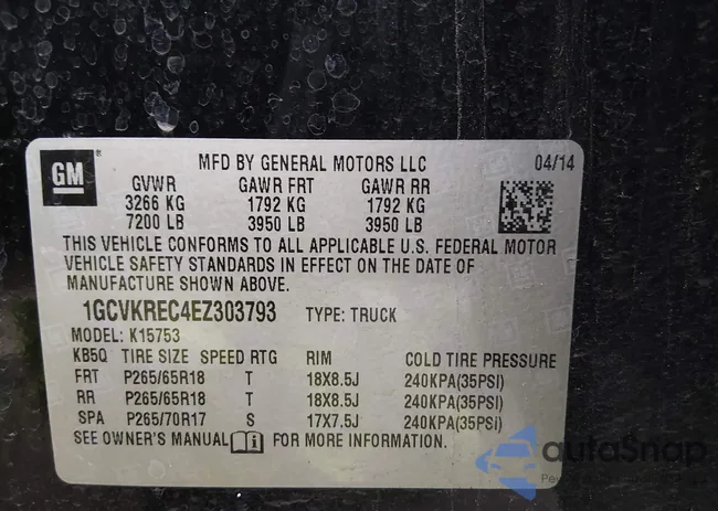 1GCVKREC4EZ303793: 44126503