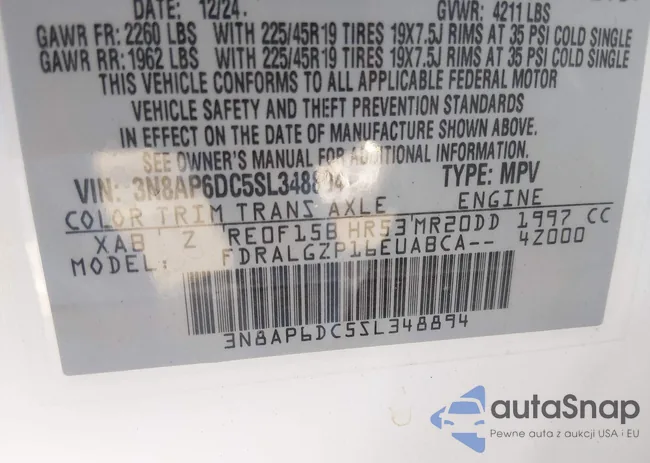 3N8AP6DC5SL348894: 44126694