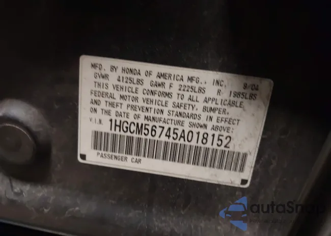 1HGCM56745A018152: 44126758