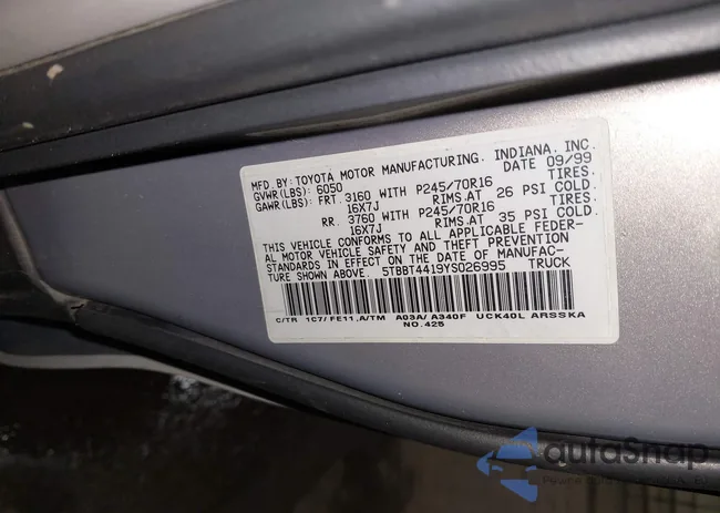 5TBBT4419YS026995: 44126774