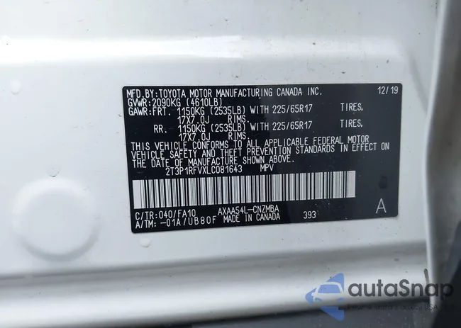 2T3P1RFVXLC081643: 44126798