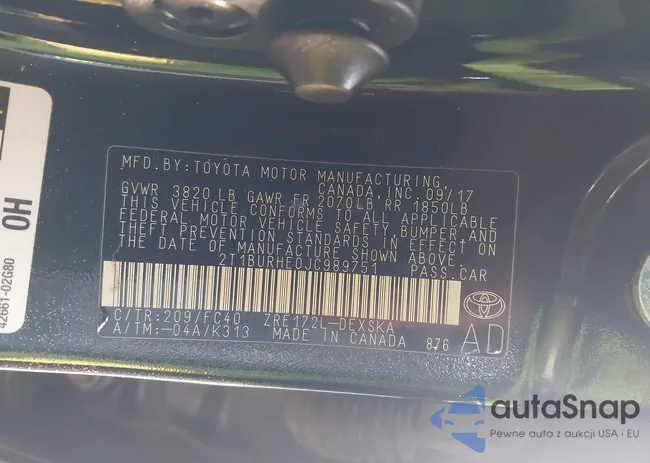 2T1BURHE0JC989751: 44126833