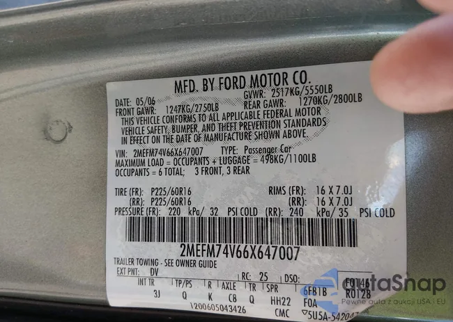 2MEFM74V66X647007: 44126927