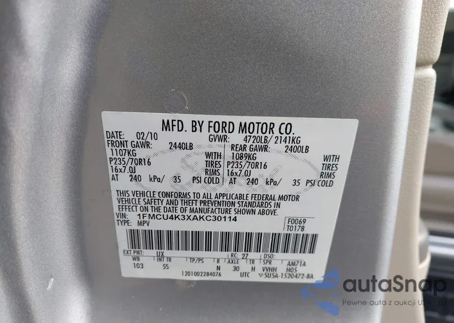 1FMCU4K3XAKC30114: 44127012