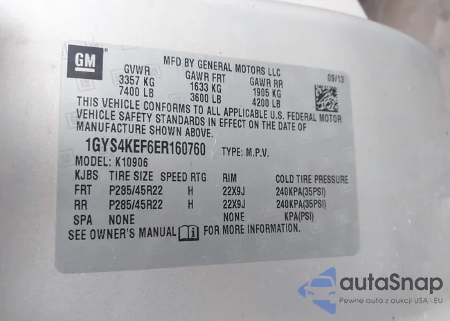 1GYS4KEF6ER160760: 44126106