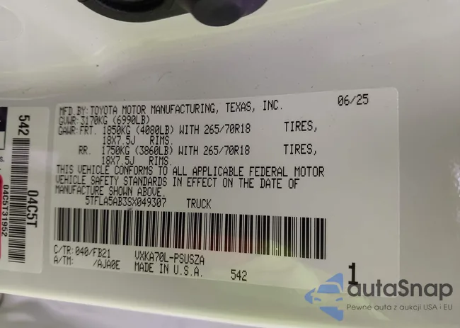 5TFLA5AB3SX049307: 44126146