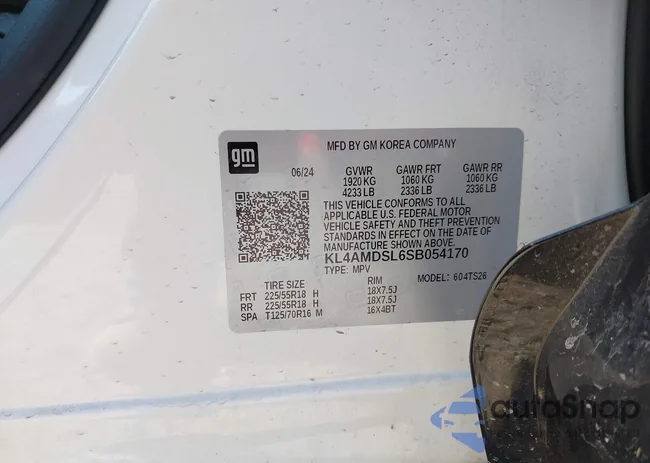 KL4AMDSL6SB054170: 44126260