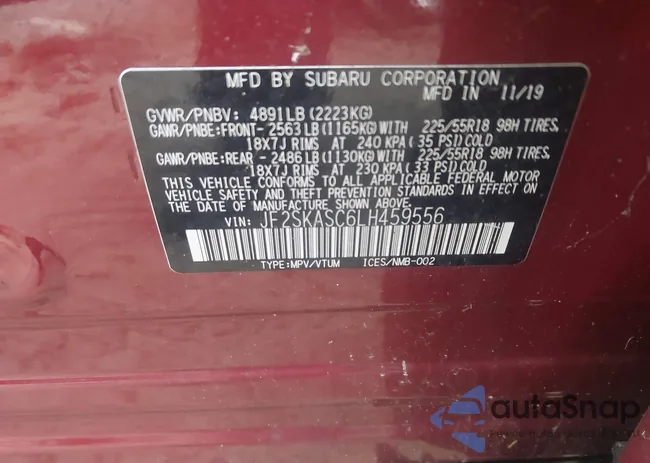 JF2SKASC6LH459556: 44127629