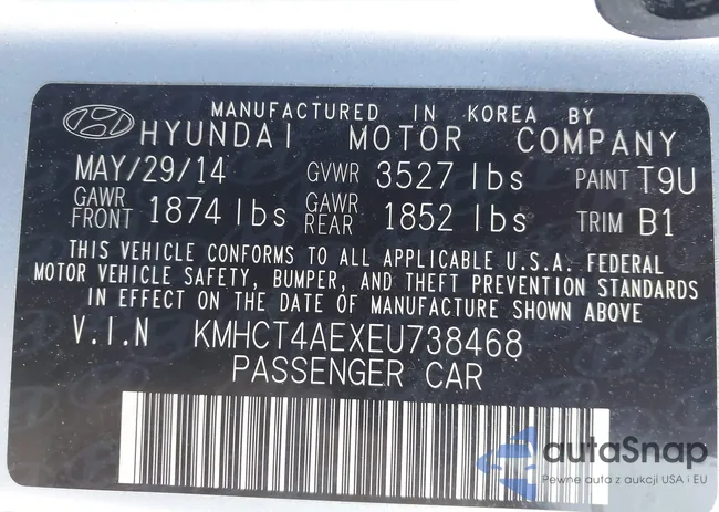 KMHCT4AEXEU738468: 44127657