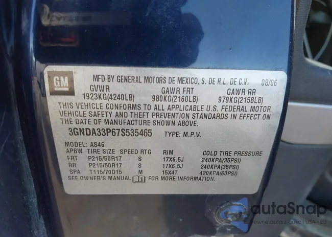 3GNDA33P67S535465: 44127735