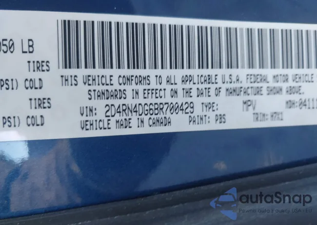 2D4RN4DG6BR700429: 44127788