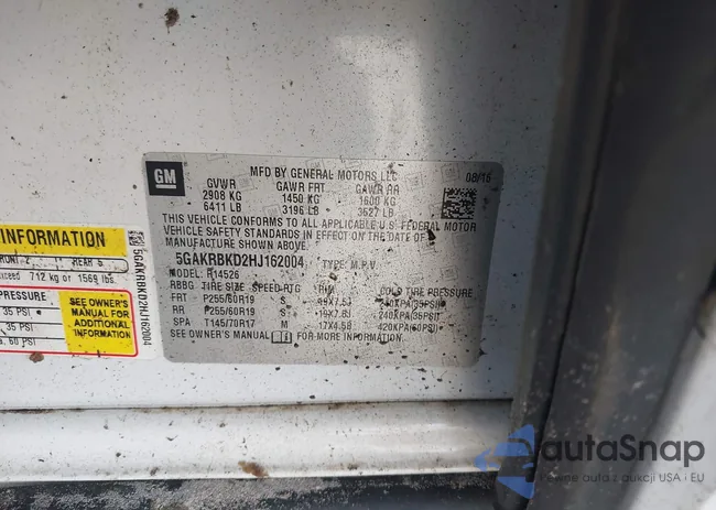 5GAKRBKD2HJ162004: 44127834