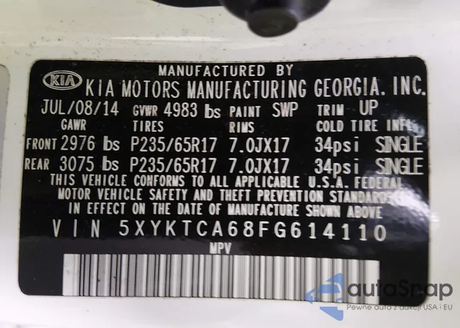 5XYKTCA68FG614110: 44127923