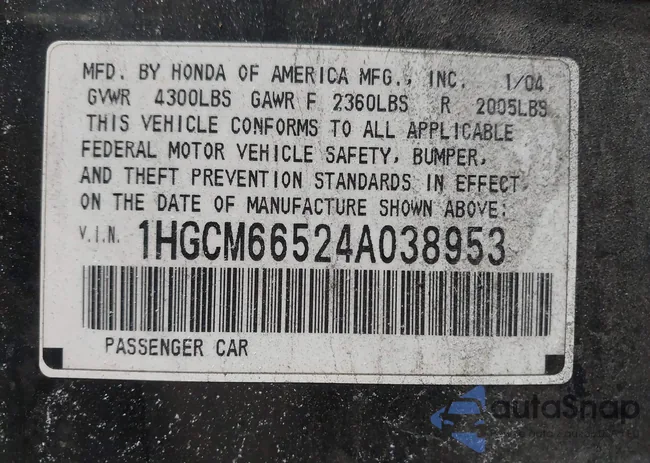 1HGCM66524A038953: 44128013