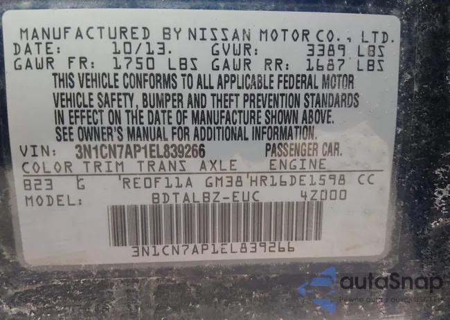 3N1CN7AP1EL839266: 44128028