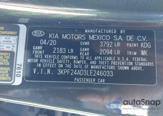 3KPF24AD3LE246033: 44128071