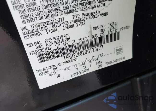 1FAHP2E82DG123777: 44127111