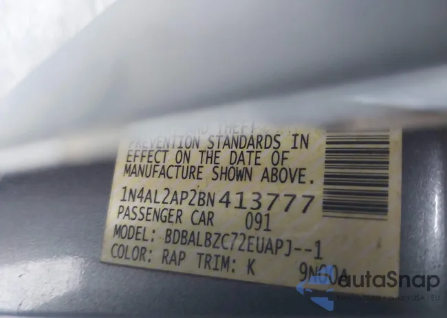 1N4AL2AP2BN413777: 44127135
