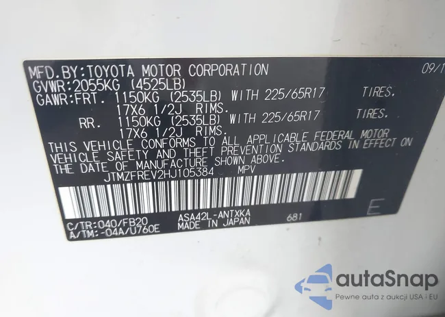 JTMZFREV2HJ105384: 44127203