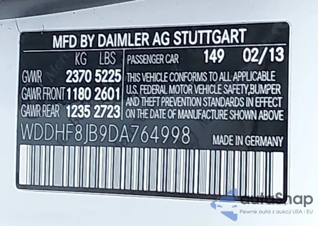 WDDHF8JB9DA764998: 44127307