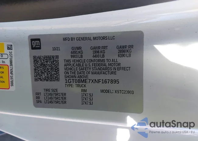 1GT08ME7XNF167895: 44127321