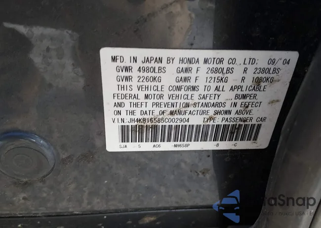 JH4KB16585C002904: 44127329