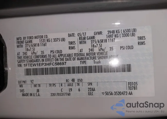 1FTEW1EP3HFC58697: 44127361