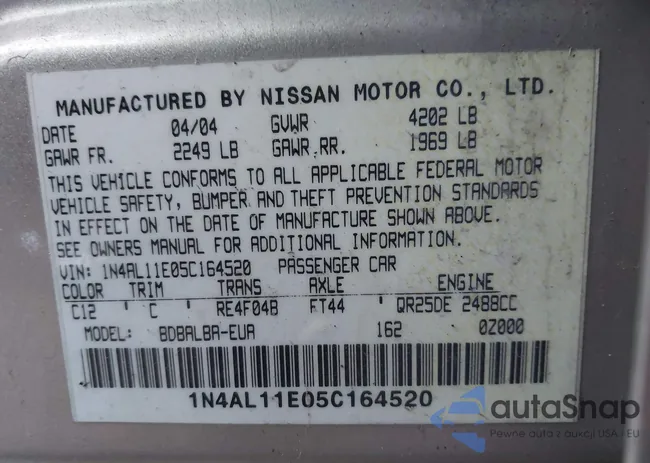 1N4AL11E05C164520: 44127380