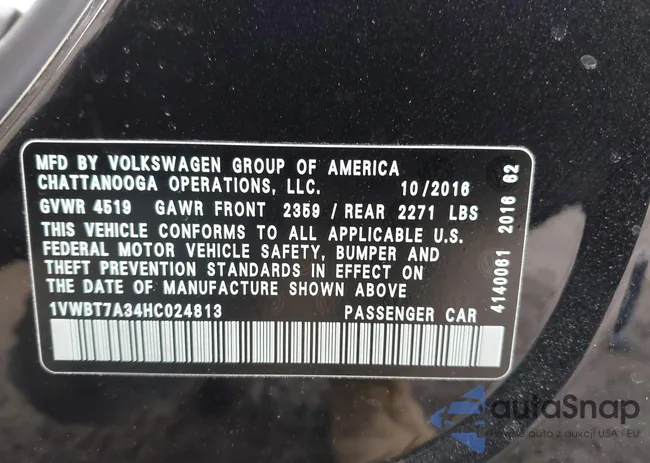 1VWBT7A34HC024813: 44127434