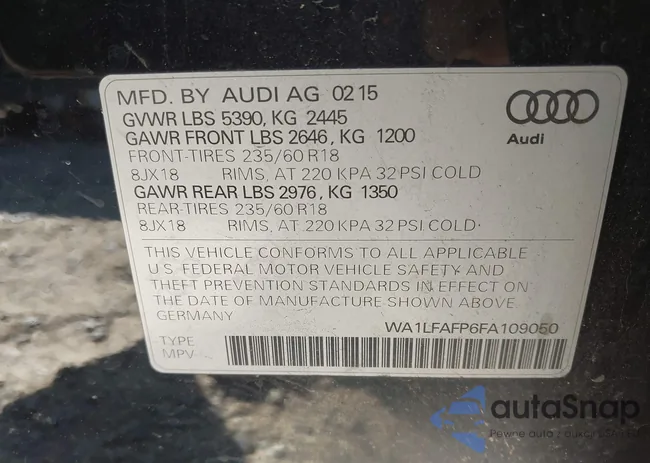 WA1LFAFP6FA109050: 44127438