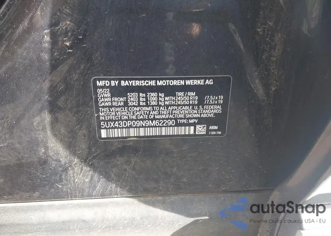 5UX43DP09N9M62290: 44128512