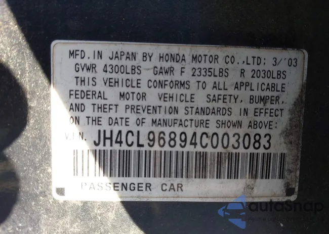 JH4CL96894C003083: 44128571