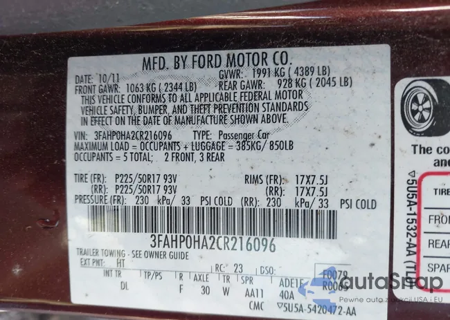 3FAHP0HA2CR216096: 44128740