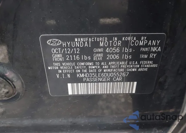KMHD35LE6DU055267: 44128747