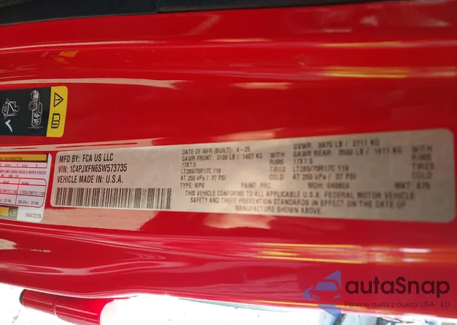 1C4PJXFN6SW573735: 44128793